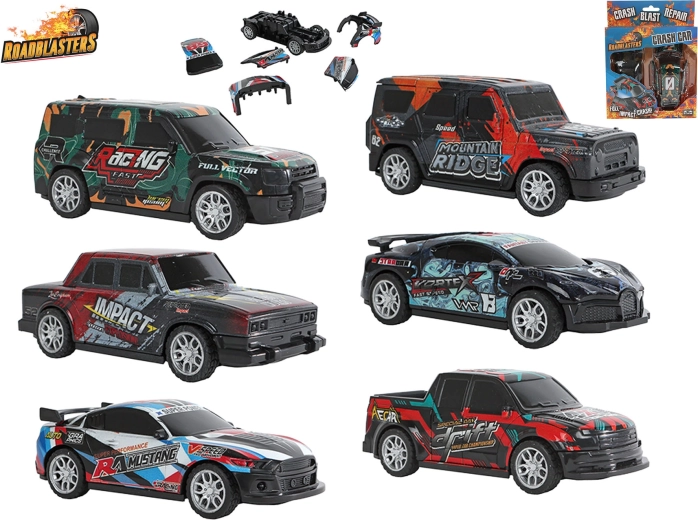 Roadblasters crash-bil med tilbagetræk (pull-back) 13 cm
