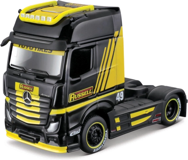 Maisto Mercedes-Benz Actros 1851 sort-gul 1:64