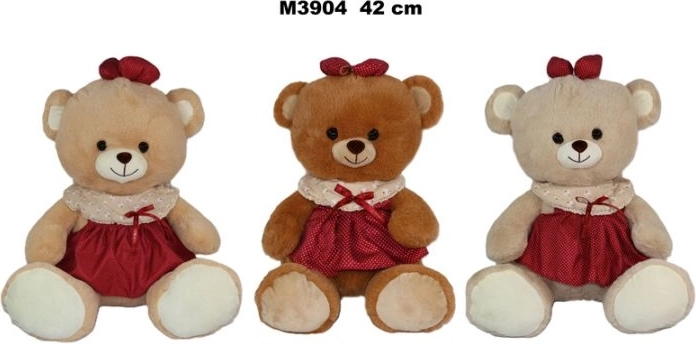 Plysisbamse i kjole 42 cm - 1 stk.