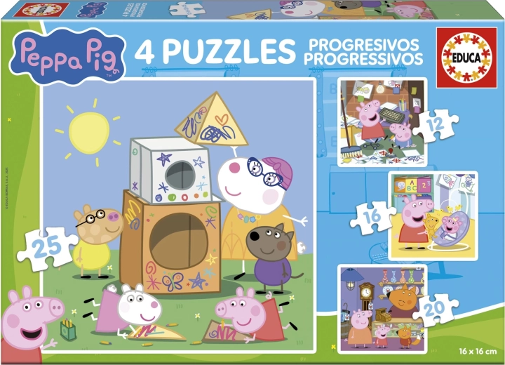 Sæt puslespil PEPPA GRIS 4-i-1 (12, 16, 20, 25 brikker) EDUCA