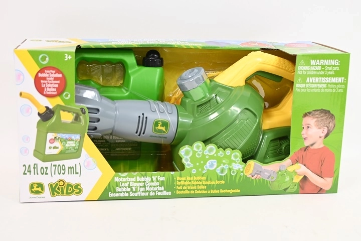 TOMY John Deere børne-løvblæser med sæbeboblemaskine