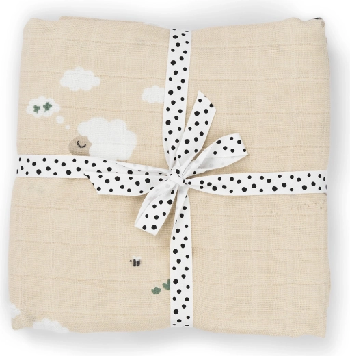 Done by Deer muslin-svøb Tiny farm sandfarvet