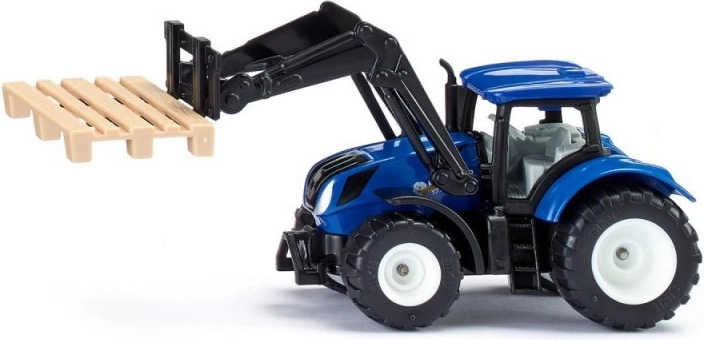 New Holland-traktor med gafler og paller