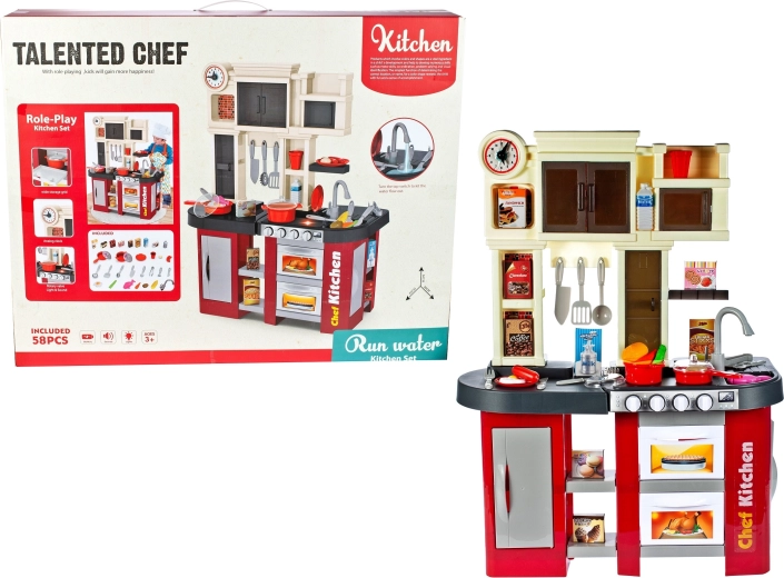 Børnekøkken med vask og rindende vand med lys og lyde