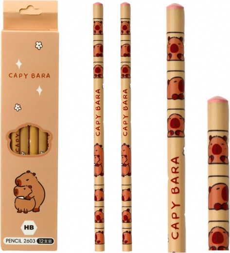 Sæt skitseblyanter med kapybara 12 stk.