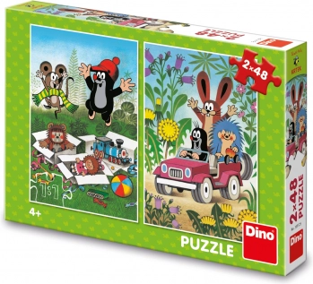 Dino puslespil Muldvarpen – glade eventyr 2×48 brikker