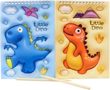 Skrabebog dinosaur med spiralindbinding 14 × 20 cm