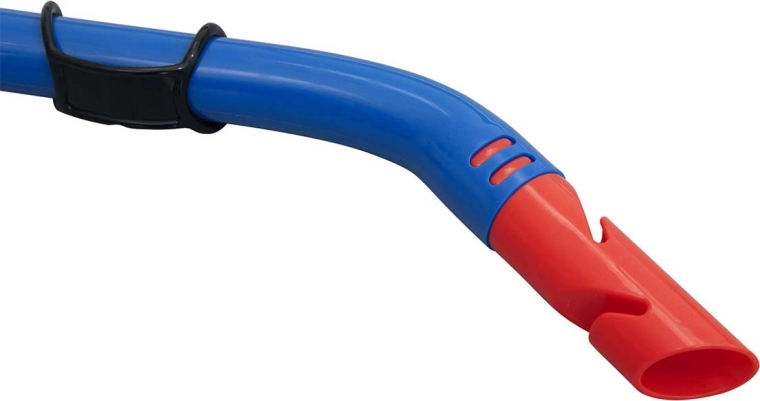 Snorkel med silikone-mundstykke og hætte mod vand