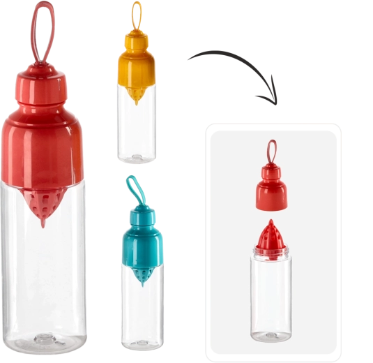 Plastflaske 600 ml med integreret citruspresser