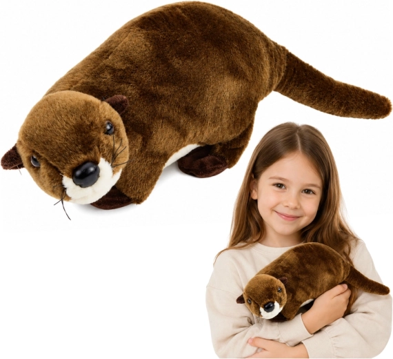Brun plysbæver 37 cm