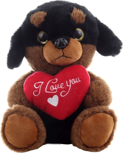 Romantisk hjerte med broderet tekst