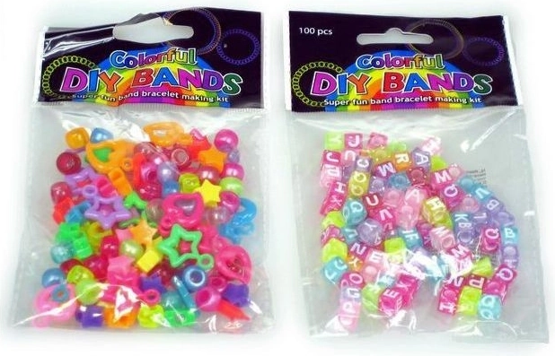 Kreativt sæt med perler og elastikker i organizer