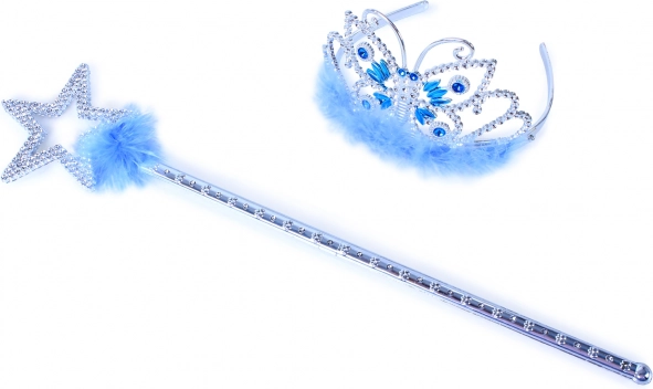 Sæt af prinsesse diadem og tryllestav
