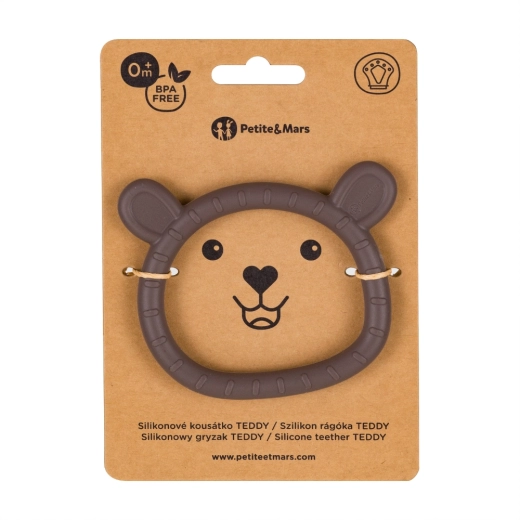 Silikone-bidering Teddy Bitter Cocoa 0m+ PETITE&MARS