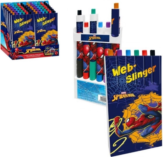 Sæt med 6 farvede kuglepenne SPIDERMAN