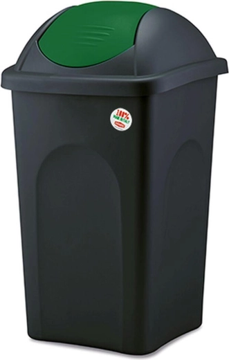 Vippeskraldespand MULTIPAT 60 l, sort-grøn