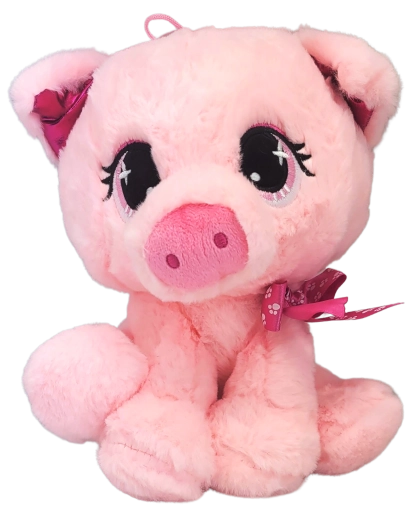 Plysbamse lyserødt lille gris 15 cm
