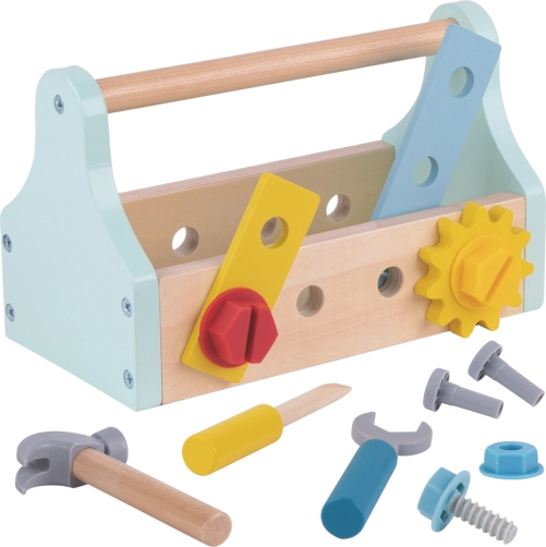 TOOKY TOY træværktøjskasse, 18 dele