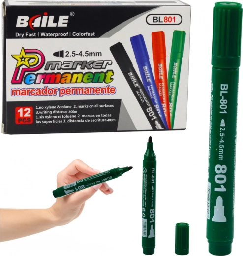 permanent, vandtæt grøn marker 2,5–4,5 mm