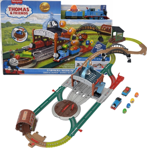 Fisher-Price Thomas og venner jernbane Døgnlevering af tønder – læs og skyd med lokomotivet Thomas