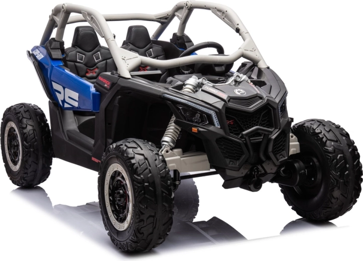 Can-Am Maverick Turbo RR elektrisk børnebil på batteri – blå-grå, lakeret
