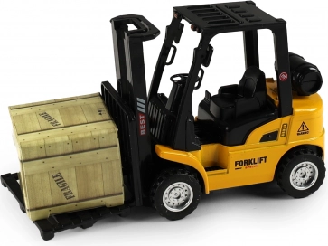 Gaffeltruck med svinghjulstræk, metal og plast, 13 cm
