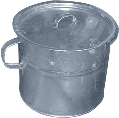 Dampgryde 30 l galvaniseret med låg