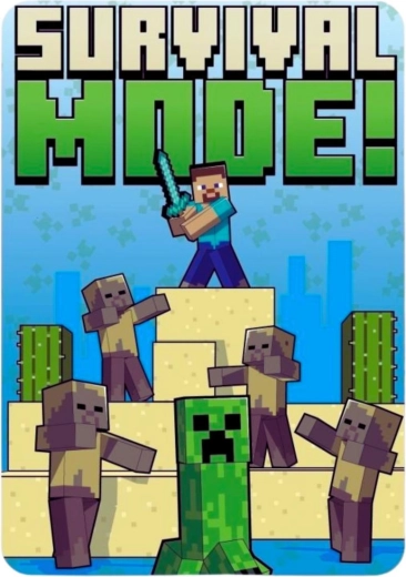 Fleecetæppe Minecraft 100 × 140 cm - 1 stk.
