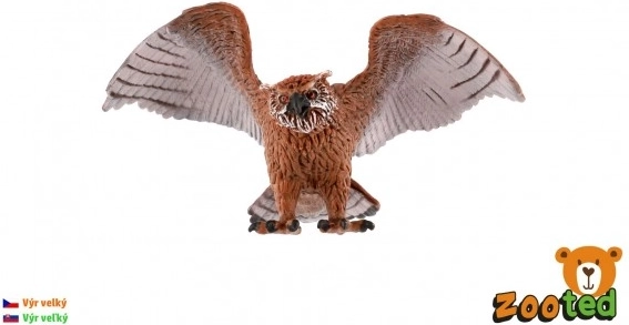 Plastfigur af stor hornugle 11 cm