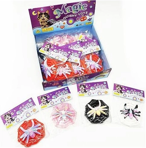 Antistress-squishy edderkop med spindelvæv