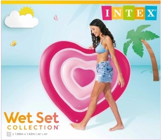 Intex oppustelig hjerte-luftmadras 168 cm