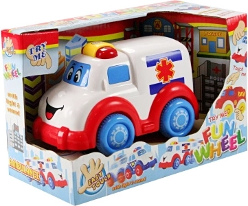 Ambulance på batteri med lys og lyd 15 cm