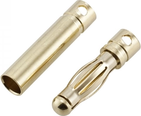 Forgyldte 4 mm bananstik-konnektorer (lange) - 1 stk.