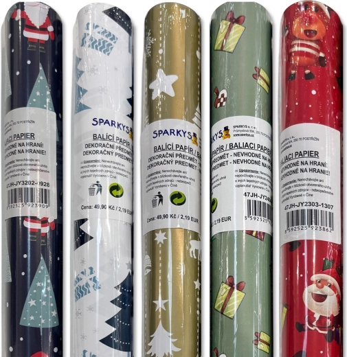 Gavepapir med julemotiver 200 × 70 cm