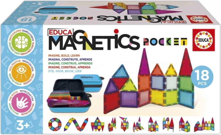 Educa magnetisk byggesæt Magnetics i etui, 18 dele