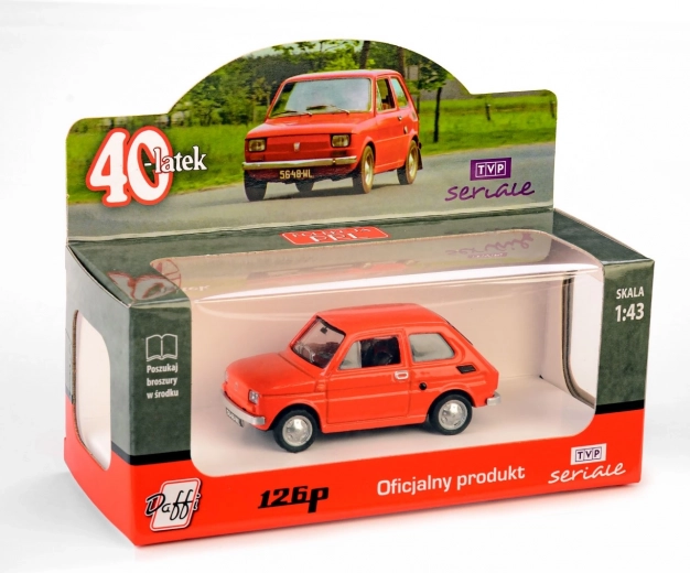 Modelbil FIAT 126p Czterdziestolatek – rød