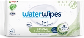 Vådservietter WATERWIPES Baby & Toddler 3 i 1, 60 stk.