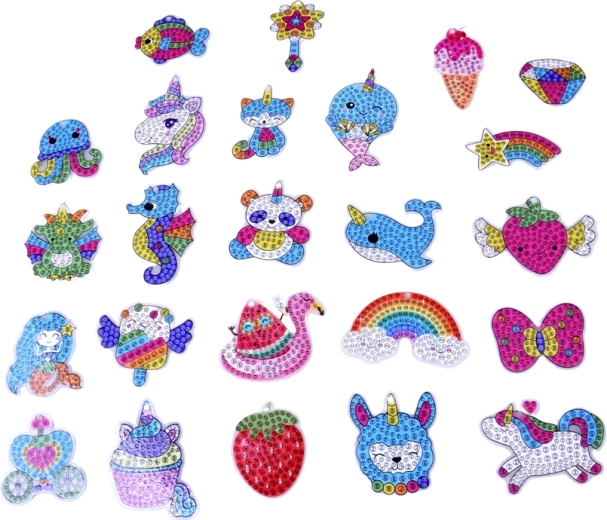 24 søde vedhæng fulde af glimmer