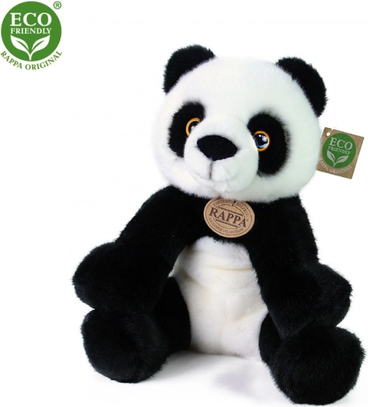 Plysset panda siddende 27 cm miljøvenlig