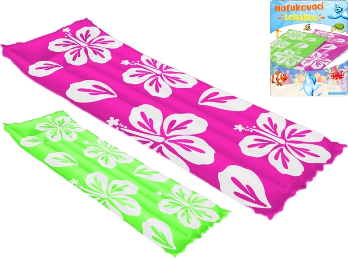 Oppustelig luftmadras med blomster 183 × 69 cm - 1 stk.