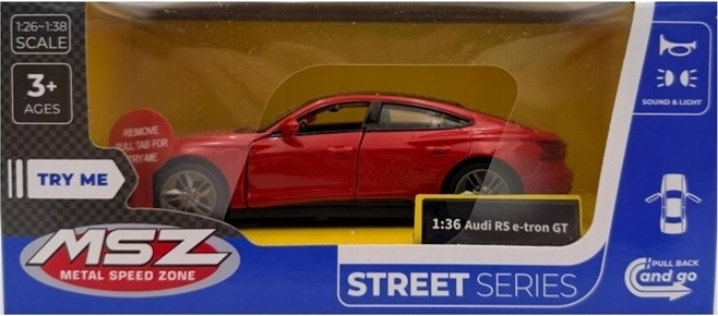 Model Audi RS e-tron GT med lys og lyd, rød