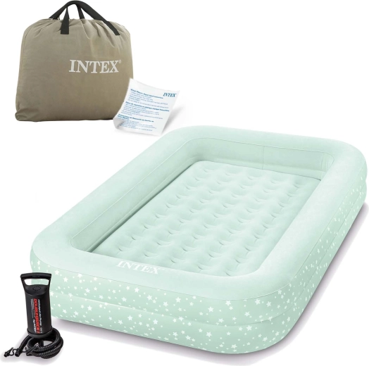 Oppustelig rejsebarneseng INTEX 168 × 107 × 25 cm med pumpe