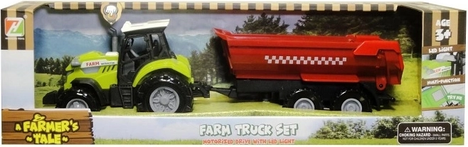 Traktor med anhænger med lys og lyd