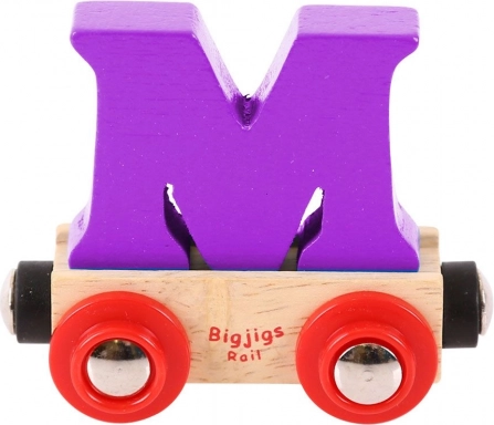 Trævogn med bogstavet M BIGJIGS RAIL