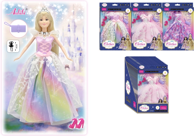 Klassiske prinsessekjoler til dukker 30 cm SPARKYS (flere varianter)