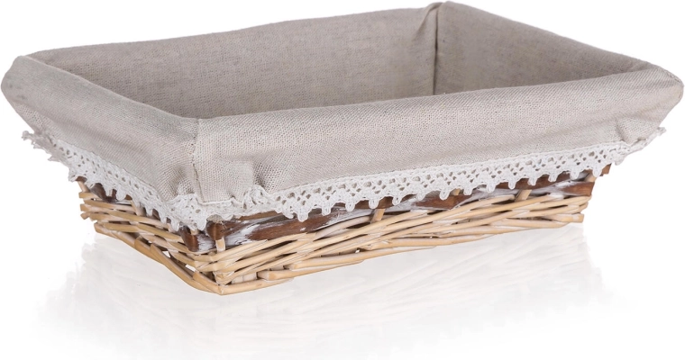 Fletkurv Duo rektangulær 26 × 18 cm med blondekant