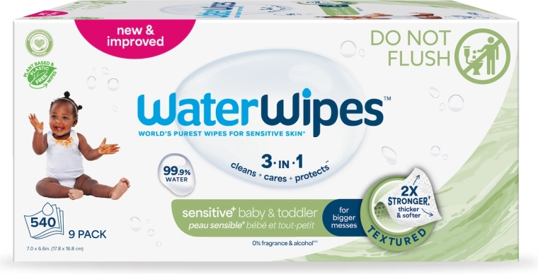 WaterWipes vådservietter Baby & Toddler 3-i-1 9×60 stk. (540 stk.)