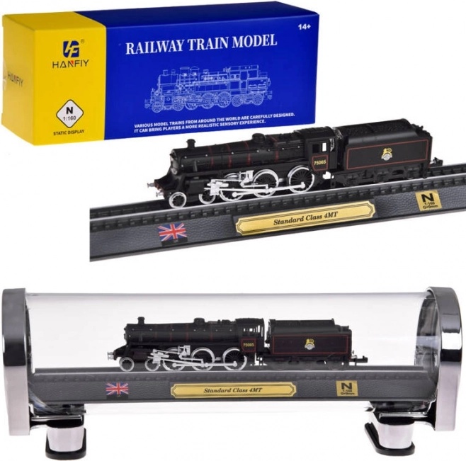 Samlermodel af lokomotiv STANDARD CLASS 4MT 1:160 i beskyttende montre