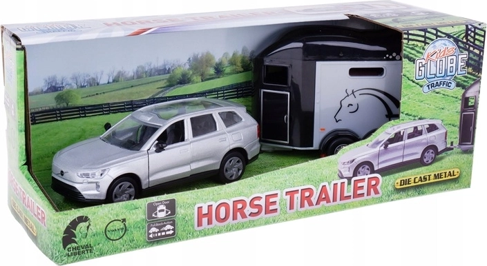 Kids Globe Volvo EX90 med hestetrailer og hest