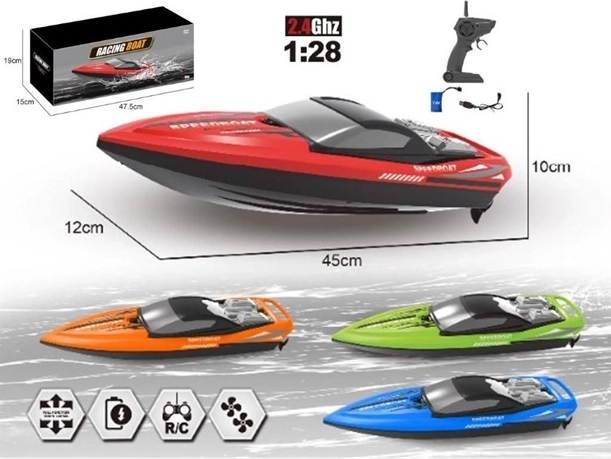 RC-motorbåd 2,4 GHz med USB-opladning